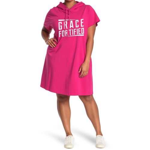 Danami – Robe courte à capuche Grace Fortified, Rose.